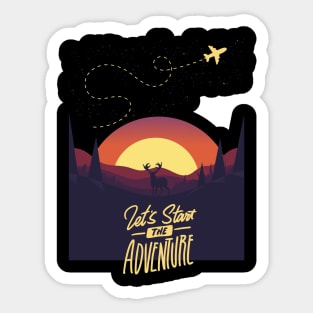 Lets start the adventure scenic wild outdoors landscape Sticker